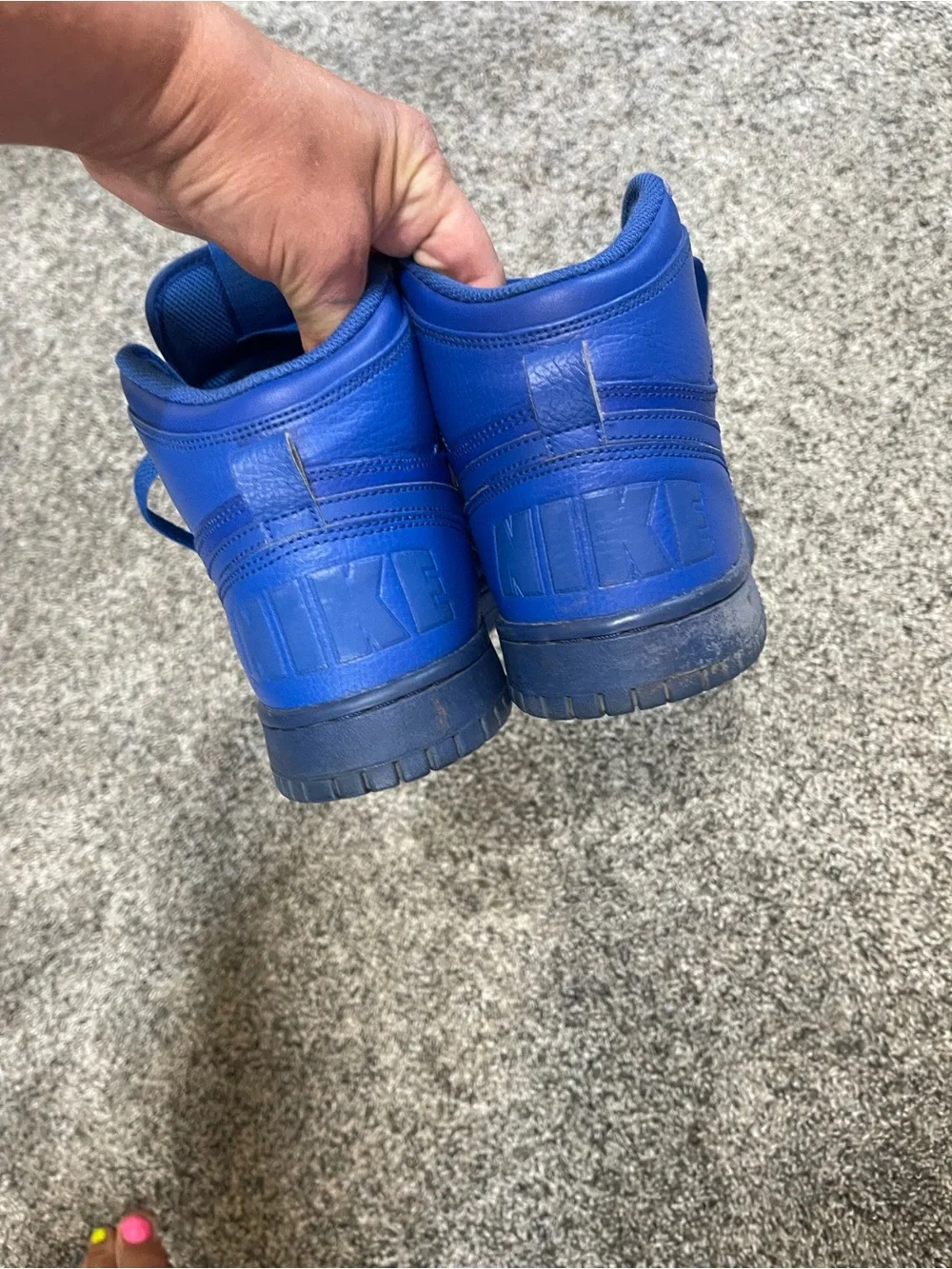 Nike Men's High-Top Sneakers in Blue - Picture 4 of 5